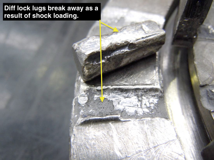 caterpillar diff lock lugs break away