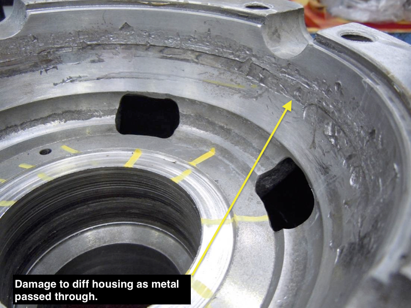 caterpillar damage to diff housing